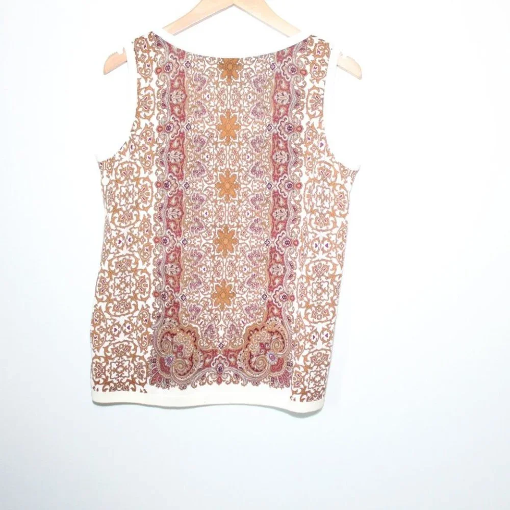 NWT Talbots Paisley Print Sleeveless Top Women's Plus Size 1XP 1X P H12719 - Picture 7 of 8